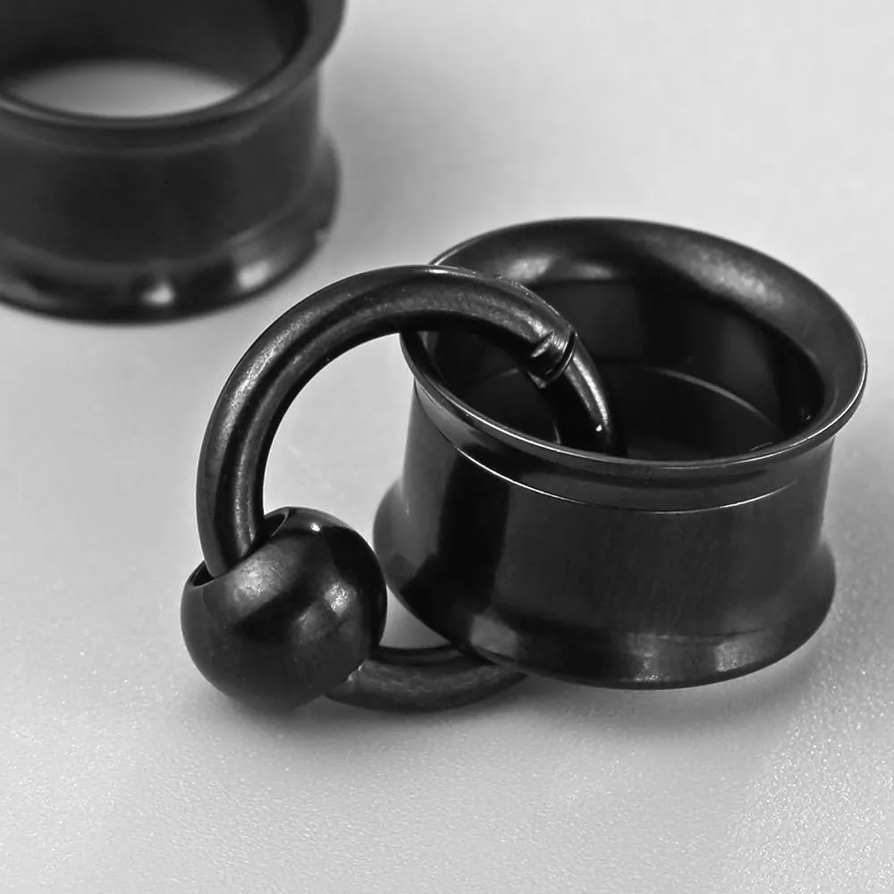 1 Pair Basic gauges 1 rings 1 balls Ear Tunnels Plugs 316 Stainless Steel Ear Gauges Weight Saddle Plugs Hypoallergenic expander Piercing Body Jewelry 00g 0g-1''