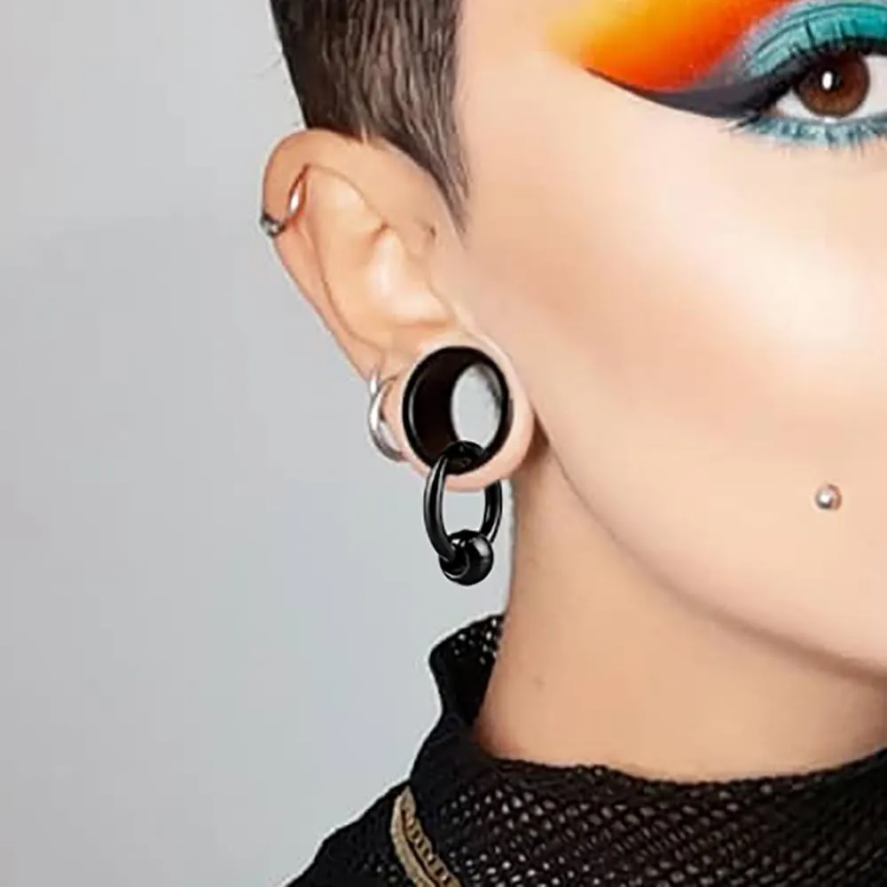 1 Pair Basic gauges 1 rings 1 balls Ear Tunnels Plugs 316 Stainless Steel Ear Gauges Weight Saddle Plugs Hypoallergenic expander Piercing Body Jewelry 00g 0g-1''