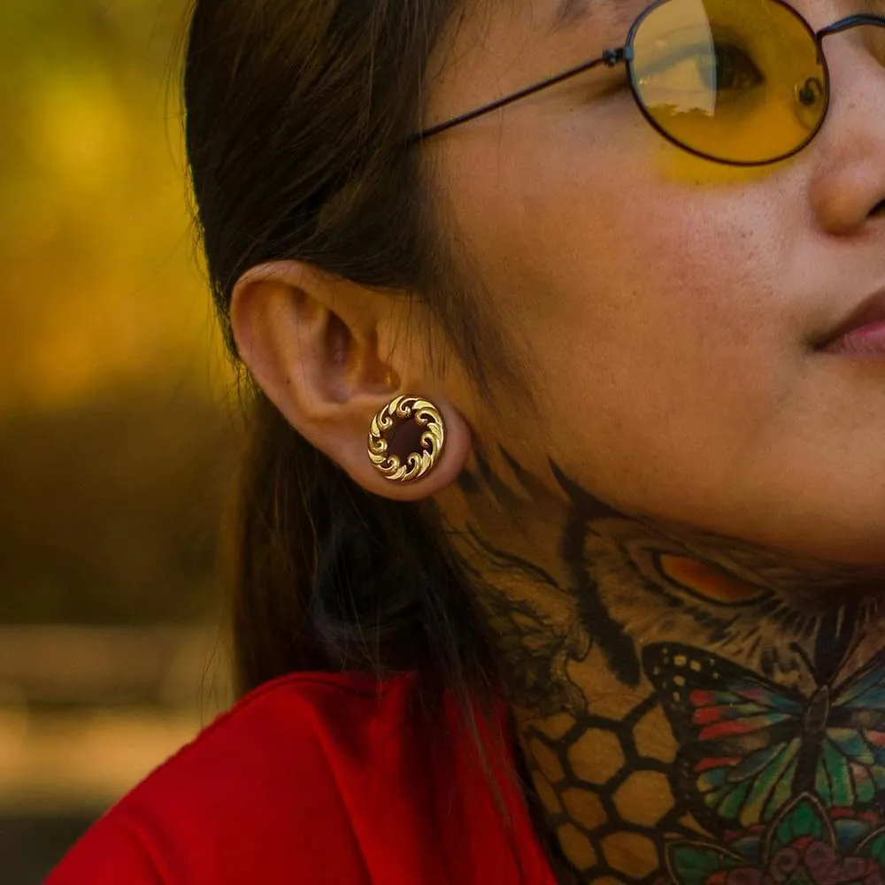 1 Pair Classic Ear Gauges ocean waves design for Stretched Ears Hypoallergenic 316 Stainless Steel Ear cuff Tunels plugs 00G 8mm-16mm(0G-5/8'') Body Piercing Jewelry