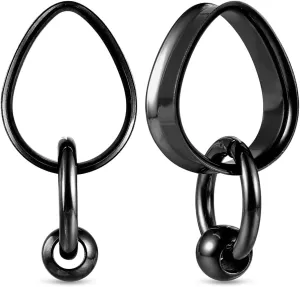 1 pair Ear Gauges with 1 ring 1 ball Hypoallergenic 316 earrings weight Stainless Steel Ear Stretchers Plus Tunnels (0G-1") 8mm-25mm 00G Body Piercing Jewelry