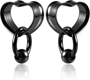 1 pair Ear Gauges with 1 ring 1 ball Hypoallergenic 316 earrings weight Stainless Steel Ear Stretchers Plus Tunnels (0G-1") 8mm-25mm 00G Body Piercing Jewelry