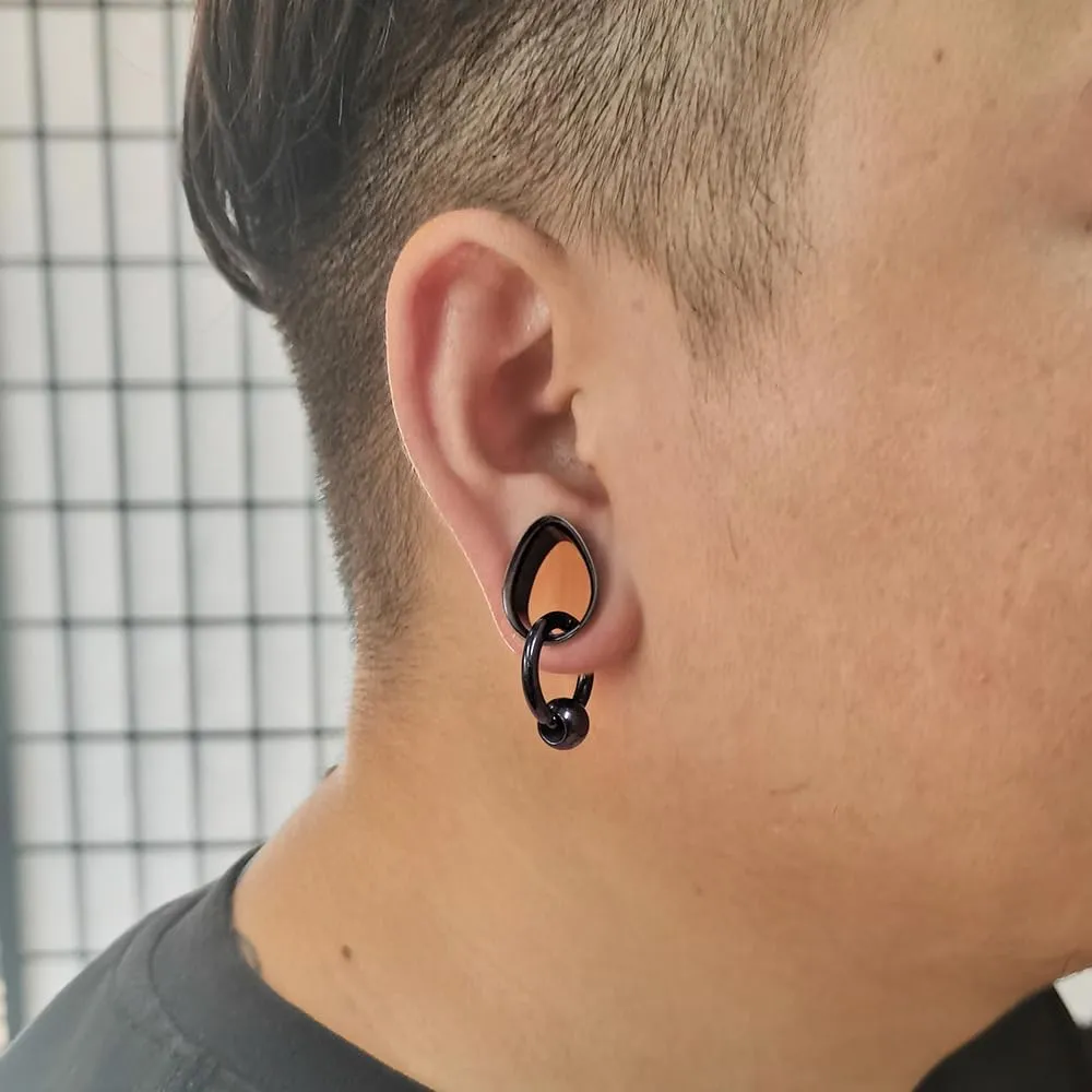 1 pair Ear Gauges with 1 ring 1 ball Hypoallergenic 316 earrings weight Stainless Steel Ear Stretchers Plus Tunnels (0G-1") 8mm-25mm 00G Body Piercing Jewelry