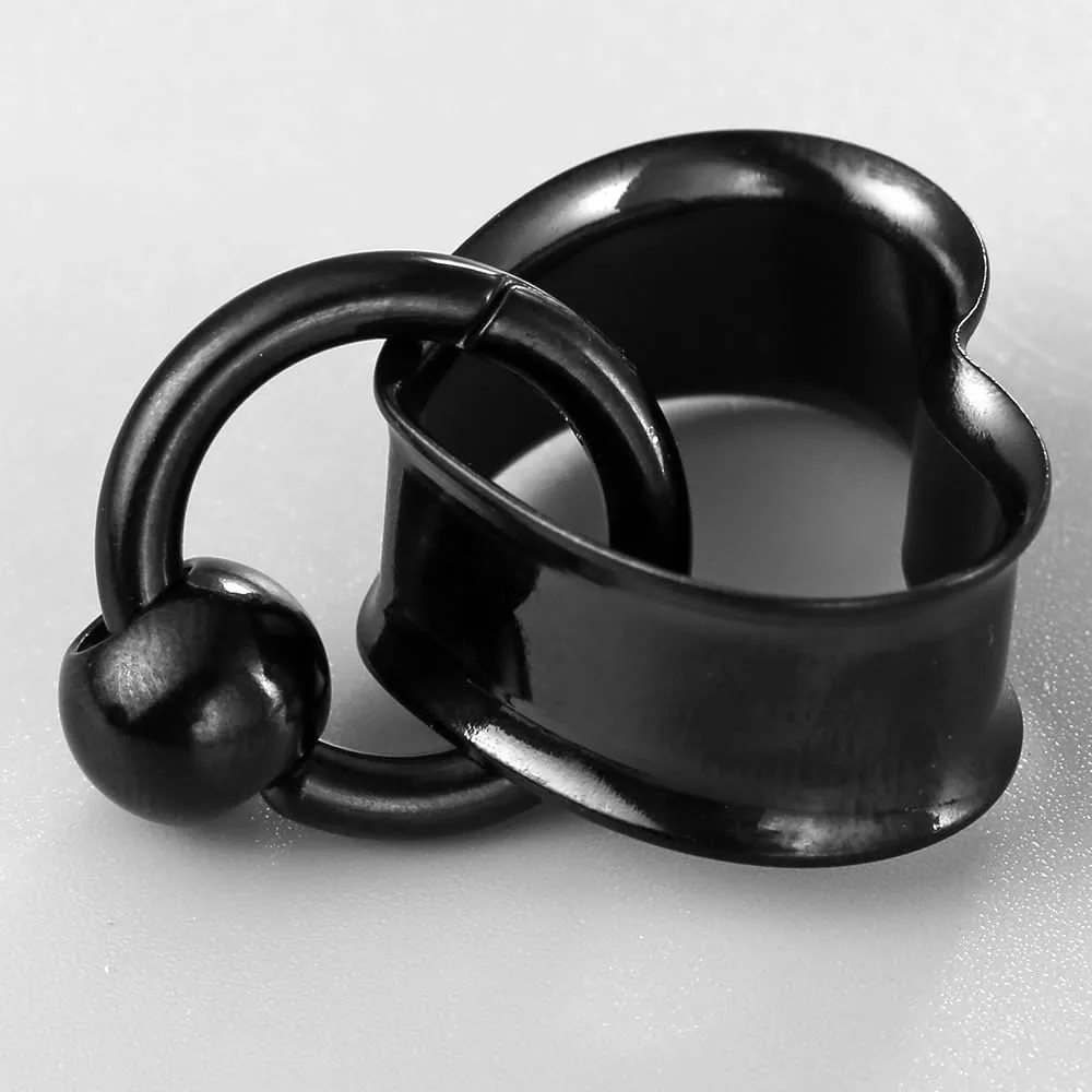 1 pair Ear Gauges with 1 ring 1 ball Hypoallergenic 316 earrings weight Stainless Steel Ear Stretchers Plus Tunnels (0G-1") 8mm-25mm 00G Body Piercing Jewelry