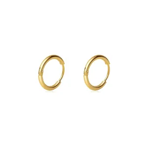 1 Pairs 10mm Gold Hoop Earrings Dainty Small Hoop Earrings 14K Gold Plated Earrings for Women Trendy Hypoallergenic Non Tarnish Gold Earrings Cartilage Piercing Gold Jewelry for Women Gifts (2.0MM)