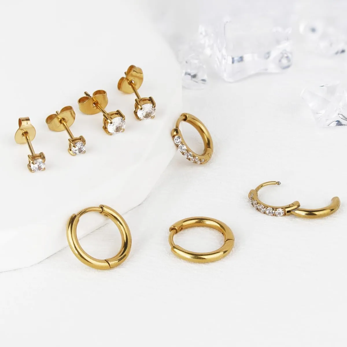 1 Pairs 10mm Gold Hoop Earrings Dainty Small Hoop Earrings 14K Gold Plated Earrings for Women Trendy Hypoallergenic Non Tarnish Gold Earrings Cartilage Piercing Gold Jewelry for Women Gifts (2.0MM)