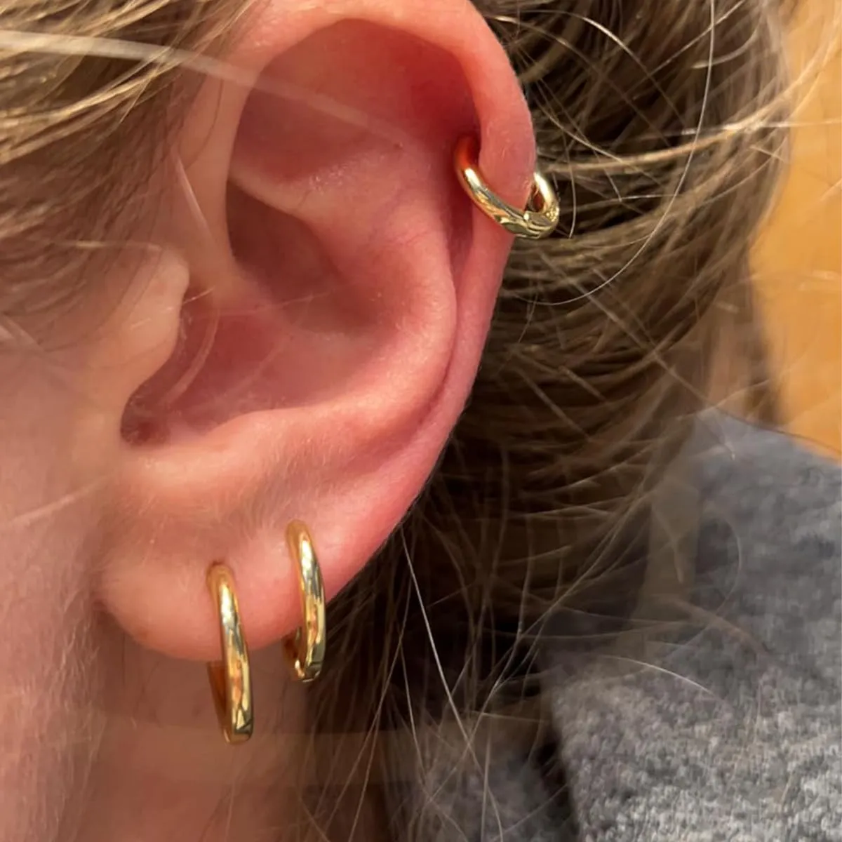1 Pairs 10mm Gold Hoop Earrings Dainty Small Hoop Earrings 14K Gold Plated Earrings for Women Trendy Hypoallergenic Non Tarnish Gold Earrings Cartilage Piercing Gold Jewelry for Women Gifts (2.0MM)