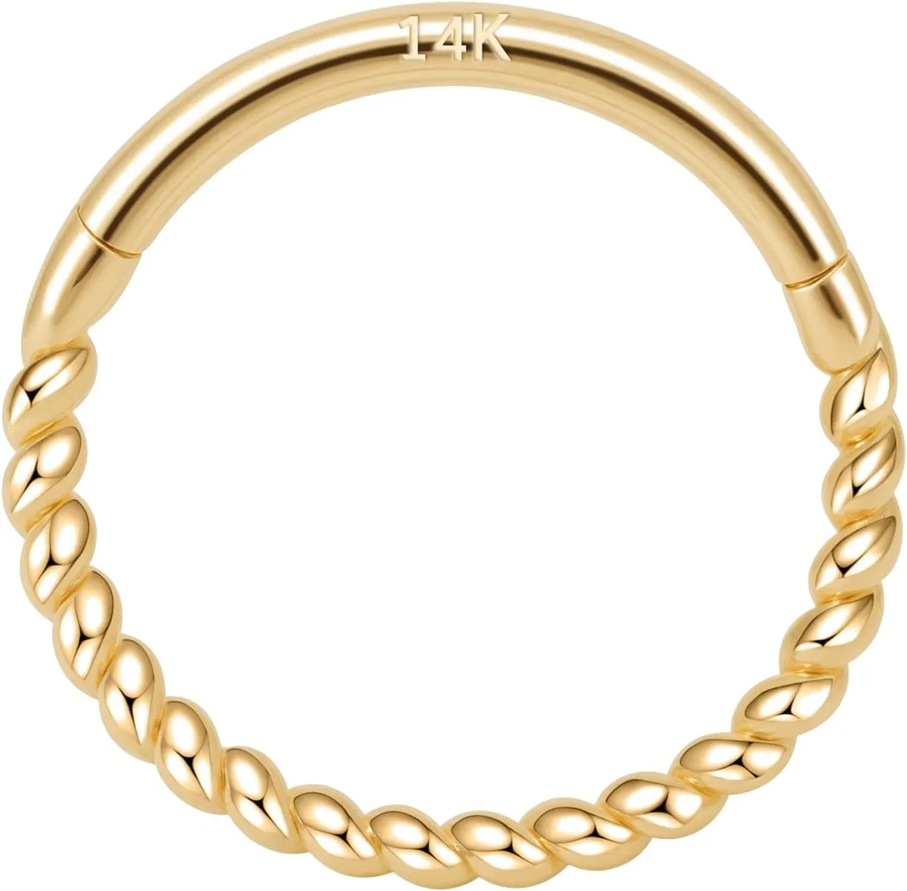 14k Gold 16G Septum Nose Rings for Women Men, 8mm/10mm Helix Daith Tragus Cartilage Hoop Earrings Piercing Jewelry