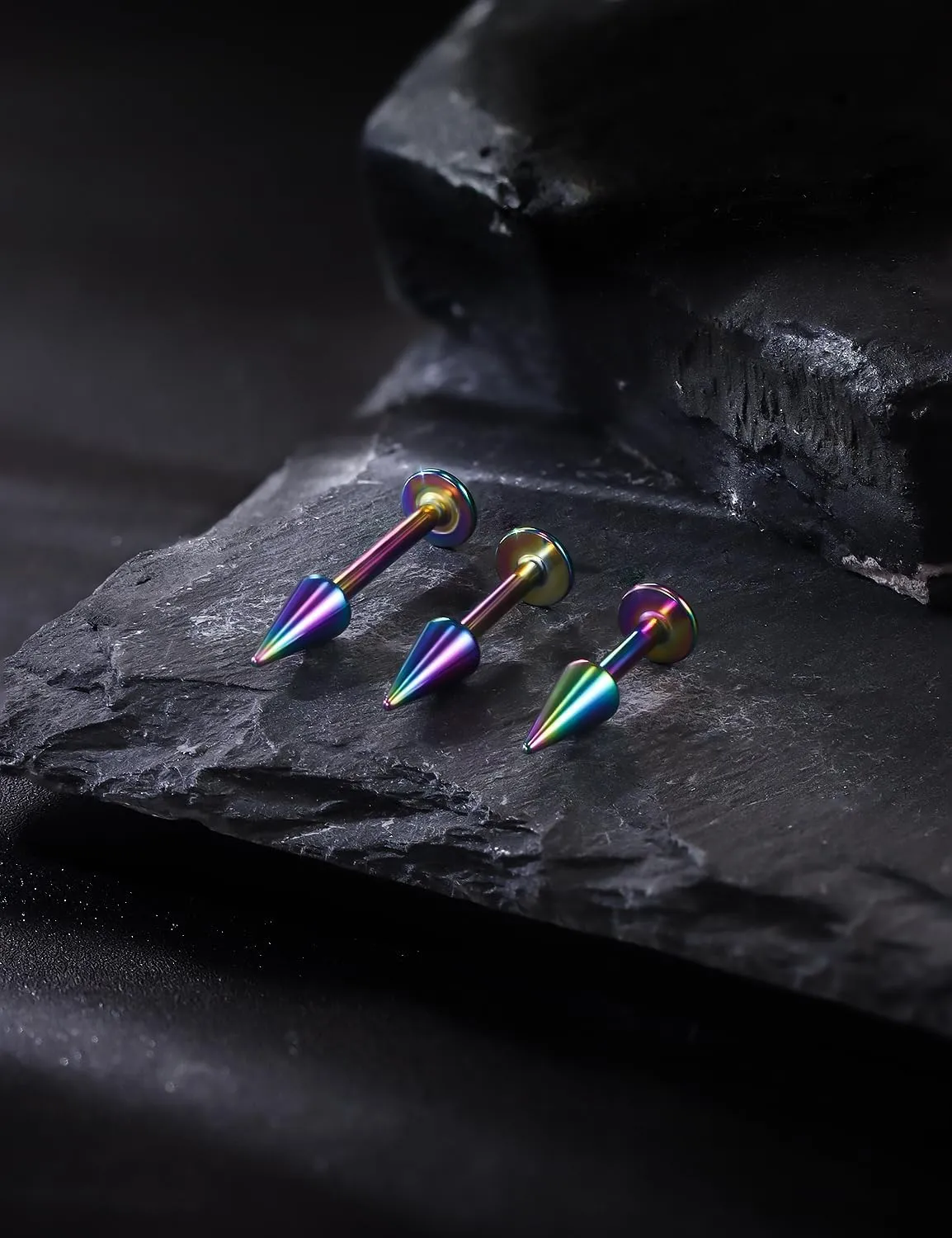 16G Spike Snake Bites Jewelry Tragus Conch Helix Piercing Jewelry Monroe Lip Rings Medusa Labret Piercing Jewelry Flat Back Cartilage Earrings for Women Silver Black Gold Rainbow 6MM 8MM 10MM