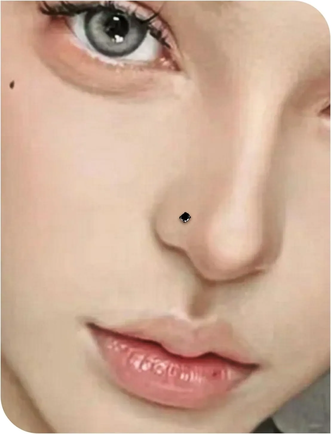 18G 20G 22G Stainless Surgical Steel Titanium Nose Rings Studs for Women L Shaped Nose Rings Screw Nose Studs Nostrial Piercing Jewelry for Women Men Silver Gold Black