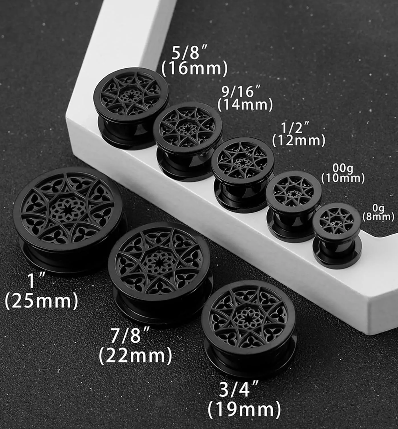 2 PCS Figure Gauges for Ears Hypoallergenic 316 Stainless Steel Ear Gauge Plugs for Women Men Comfy Ear Plugs Gauges Body Ear Piercing Jewelry