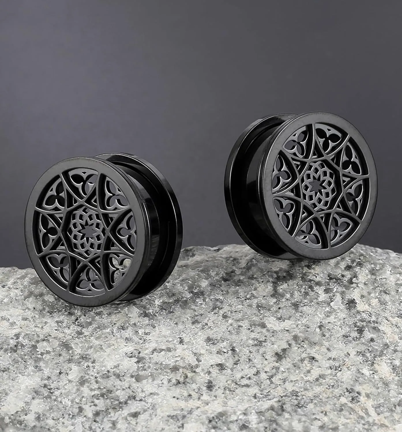 2 PCS Figure Gauges for Ears Hypoallergenic 316 Stainless Steel Ear Gauge Plugs for Women Men Comfy Ear Plugs Gauges Body Ear Piercing Jewelry