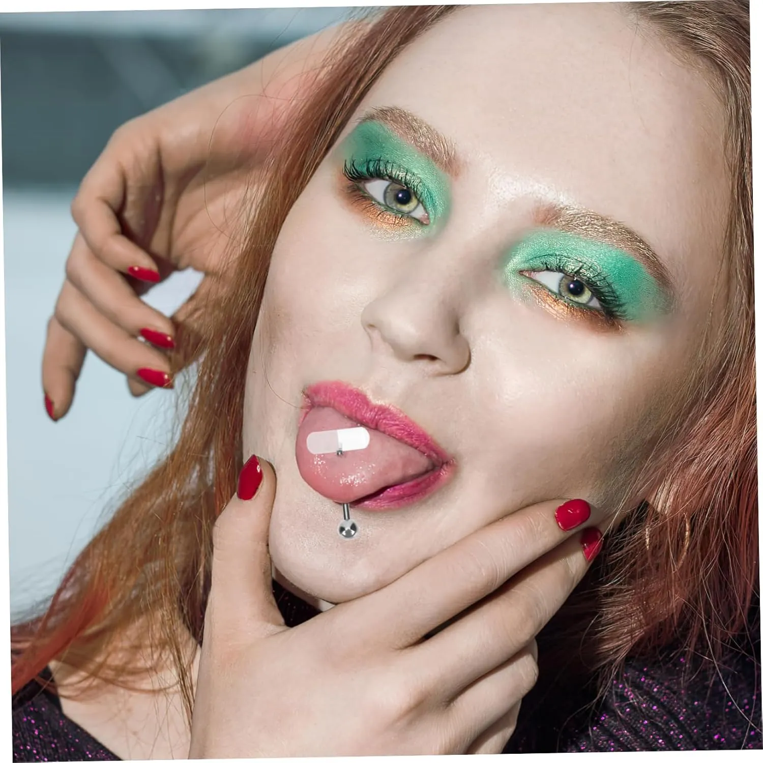 20 Pcs Pill Tongue Ring Eyebrow Belly Button Rings Barbell Stud Ring Pill Shaped Tongue Rings Tongue