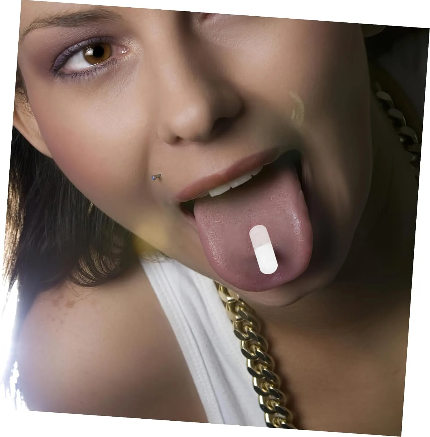 20 Pcs Pill Tongue Ring Eyebrow Belly Button Rings Barbell Stud Ring Pill Shaped Tongue Rings Tongue