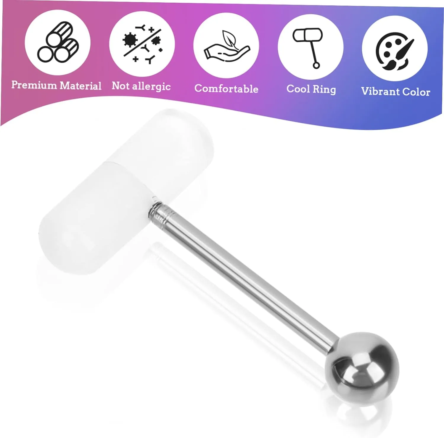 20 Pcs Pill Tongue Ring Eyebrow Belly Button Rings Barbell Stud Ring Pill Shaped Tongue Rings Tongue