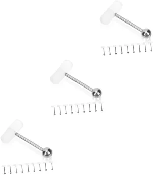 20 Pcs Pill Tongue Ring Eyebrow Belly Button Rings Barbell Stud Ring Pill Shaped Tongue Rings Tongue