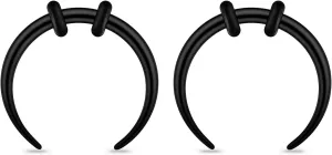 2/4 pcs Stainless Steel Nose Ear Rings Crescent Pincher Septum Taper Rings C Shape Buffalo Horseshoes Hoops Body Piercing Jewelry 10-18G
