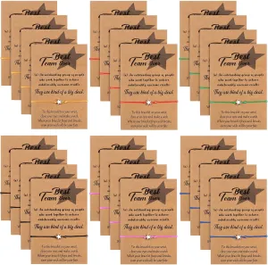 24 Pcs Star Shape Bracelet Set with Make a Wish Card Christmas Employee Appreciation Gifts Adjustable Inspirational Bracelet Cord String for Women Jewelry Gifts