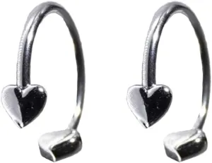 2Pcs 16G Heart Snake Bite Jewelry for Women 316L Surgical Steel Labret Lip Rings 8/10/12mm Hoops Lip Piercing Jewelry