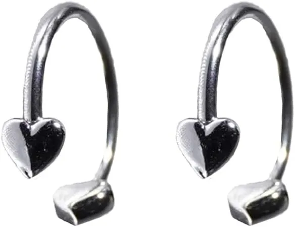 2Pcs 16G Heart Snake Bite Jewelry for Women 316L Surgical Steel Labret Lip Rings 8/10/12mm Hoops Lip Piercing Jewelry