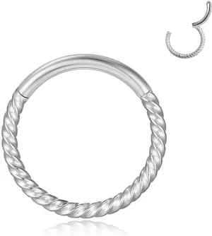 2Pcs 16G Nose Ring 316L Surgical Stessl Nose Piercing for Women Septum Rings Hoops,Hinged Segment Cartilage Clicker Hoop Earrings Lip Rings Piercing Jewelry for Women