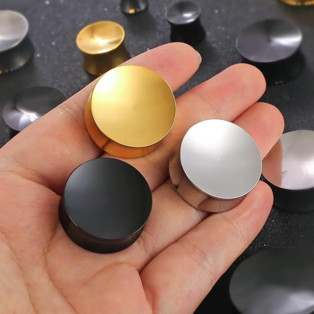 2PCS 8mm-25mm (0G-1") Concave Ear Gauges Ear Plugs Gauges Tunnels for Stretched Ears Hypoallergenic 316 Stainless Steel Ear Body Piercing Jewelry for Women Men