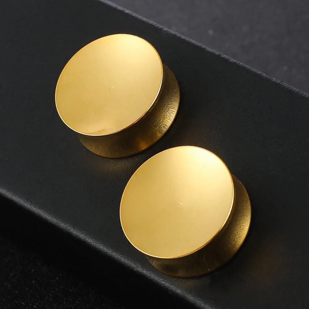 2PCS 8mm-25mm (0G-1") Concave Ear Gauges Ear Plugs Gauges Tunnels for Stretched Ears Hypoallergenic 316 Stainless Steel Ear Body Piercing Jewelry for Women Men