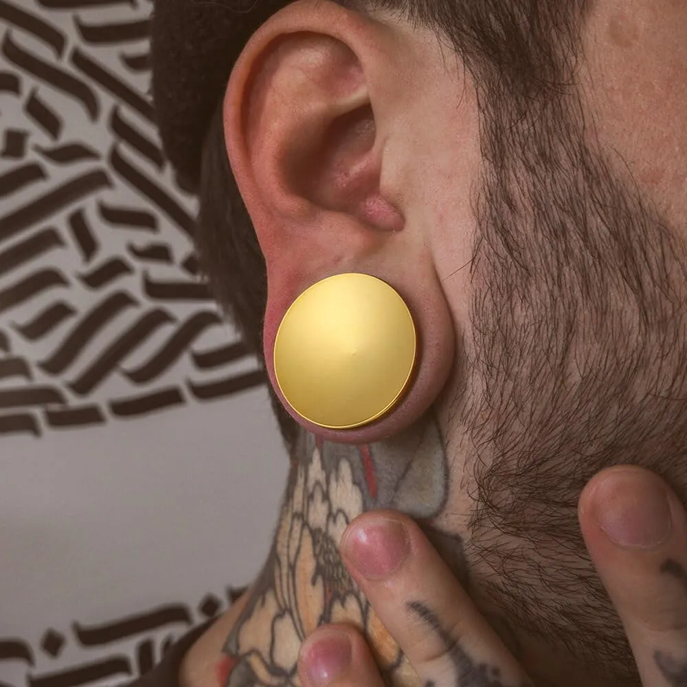 2PCS 8mm-25mm (0G-1") Concave Ear Gauges Ear Plugs Gauges Tunnels for Stretched Ears Hypoallergenic 316 Stainless Steel Ear Body Piercing Jewelry for Women Men