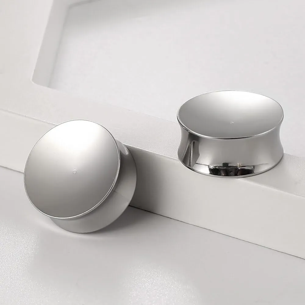 2PCS 8mm-25mm (0G-1") Concave Ear Gauges Ear Plugs Gauges Tunnels for Stretched Ears Hypoallergenic 316 Stainless Steel Ear Body Piercing Jewelry for Women Men