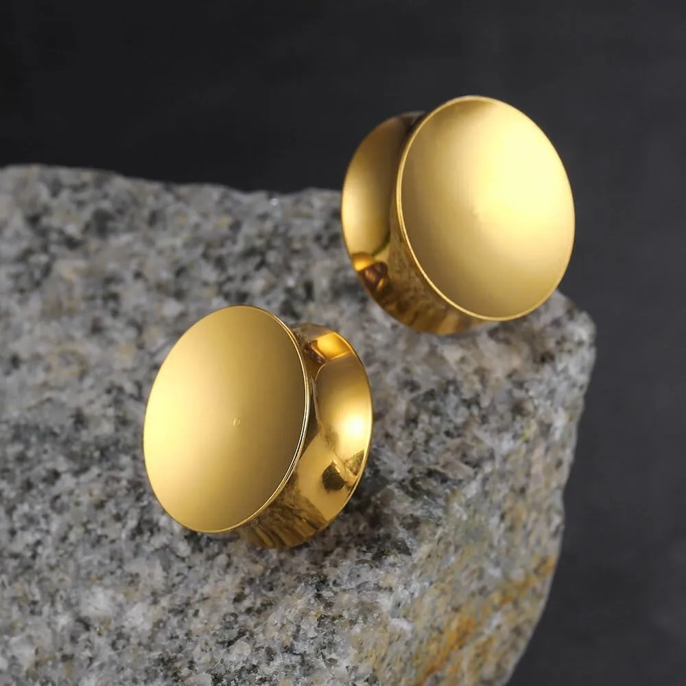 2PCS 8mm-25mm (0G-1") Concave Ear Gauges Ear Plugs Gauges Tunnels for Stretched Ears Hypoallergenic 316 Stainless Steel Ear Body Piercing Jewelry for Women Men