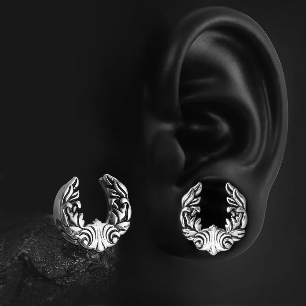 2PCS 8mm-25mm (0G-1") Elf Saddle Plugs Gauges for Stretched Ears, Hypoallergenic 316 Stainless Steel Ear Gauges Tunnels Body Piercing Jewelry for Men Women