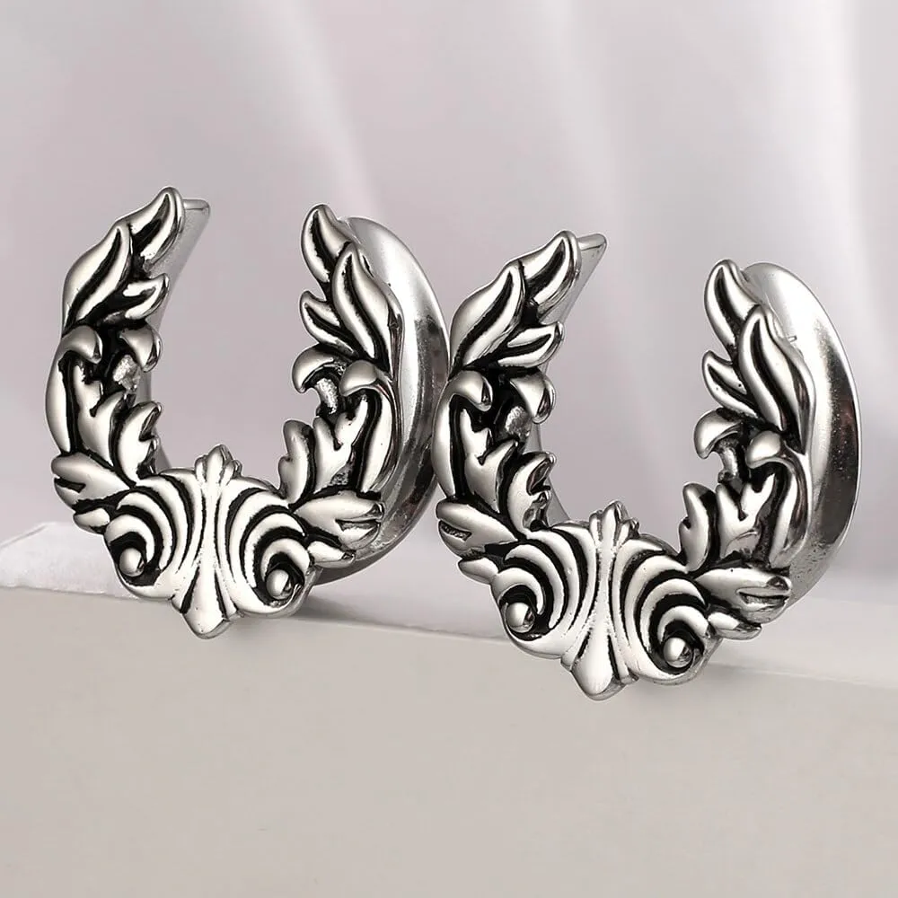 2PCS 8mm-25mm (0G-1") Elf Saddle Plugs Gauges for Stretched Ears, Hypoallergenic 316 Stainless Steel Ear Gauges Tunnels Body Piercing Jewelry for Men Women