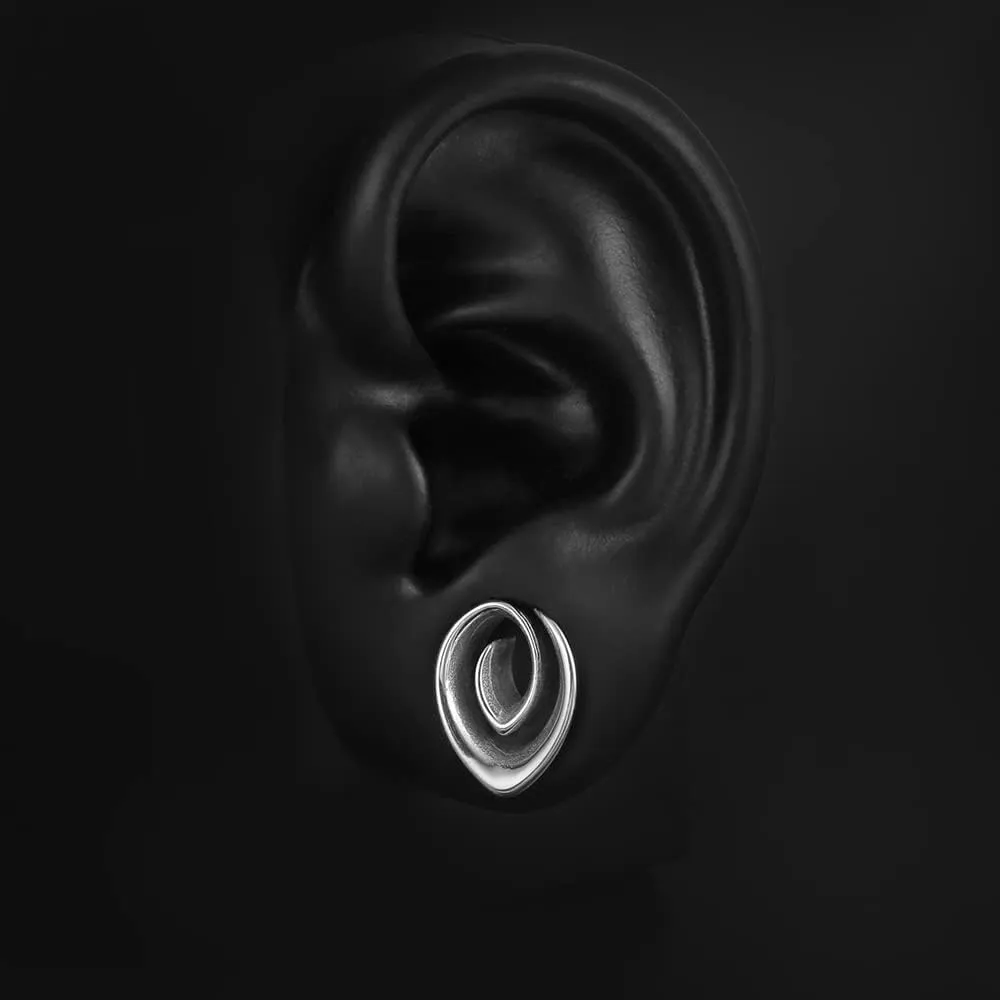 2PCS 8mm-25mm (0G-1") Spiral Saddle Plugs Gauges Tunnels for Stretched Ears, Hypoallergenic 316 Stainless Steel Ear Tunnels Gauges Body Piercing Jewelry for Men Women