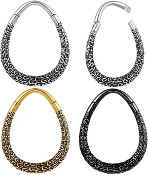 2PCS Hypoallergenic 316L Stainless Steel Printed Round,Spider Web,Bamboo Design Ear Weights Hangers For Stretched Ear Lobe Piercing Ear Plugs Gauges Body Jewelry
