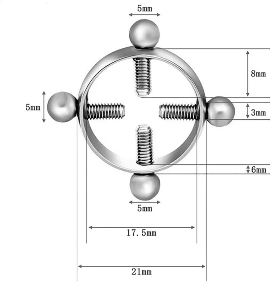 2Pcs Round Non-Piercing Nipple Rings Stainless Steel Fake Nipple Rings Shield Barbell Ring Nipple Jewelry Summer Beach Body Jewelry for Women