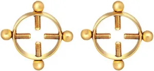 2Pcs Round Non-Piercing Nipple Rings Stainless Steel Fake Nipple Rings Shield Barbell Ring Nipple Jewelry Summer Beach Body Jewelry for Women
