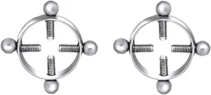 2Pcs Round Non-Piercing Nipple Rings Stainless Steel Fake Nipple Rings Shield Barbell Ring Nipple Jewelry Summer Beach Body Jewelry for Women
