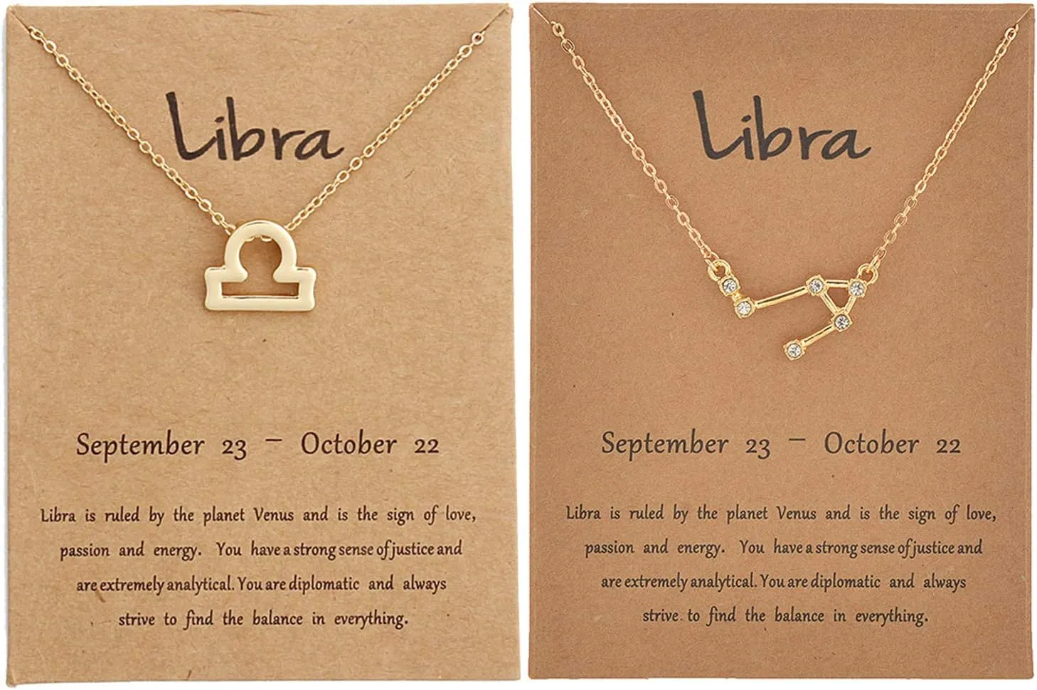 2Pcs Zodiac Necklace for Women 12 Constellation Necklace Zodiac Sign Horoscope Necklaces Zodiac Jewelry Gift