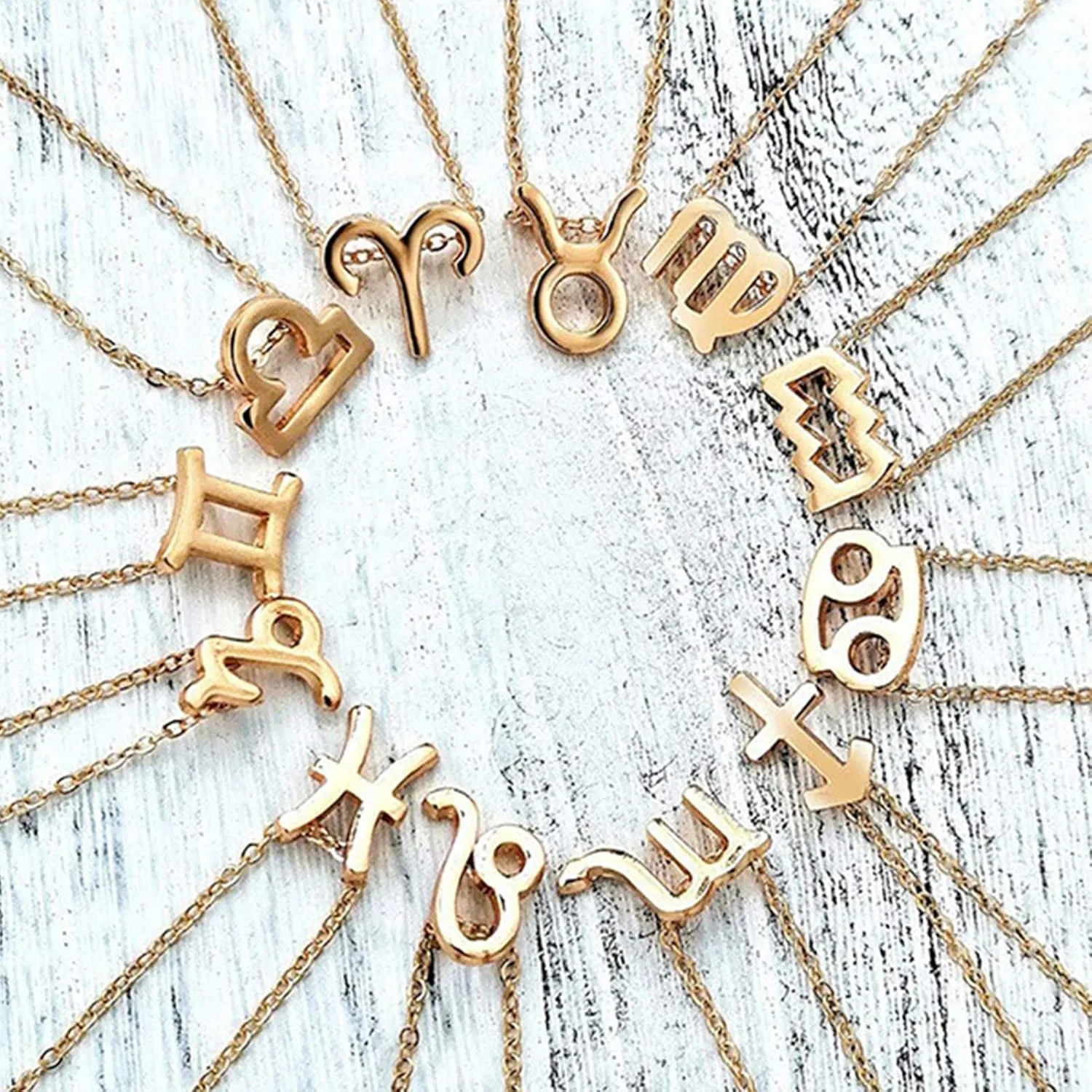 2Pcs Zodiac Necklace for Women 12 Constellation Necklace Zodiac Sign Horoscope Necklaces Zodiac Jewelry Gift