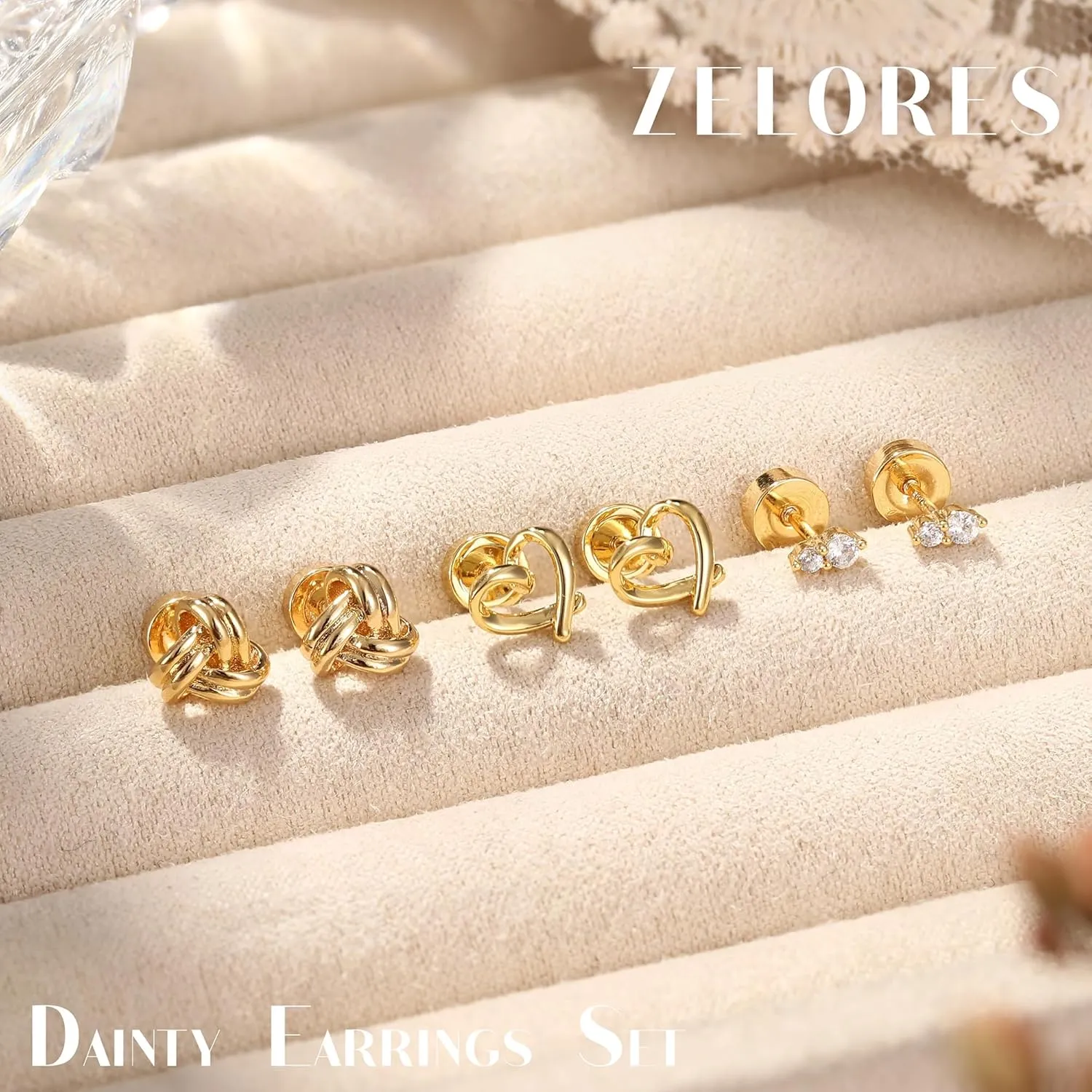 3 Pairs Gold Plated Flat Back Earrings for Women 925 Sterling Silver Post Tragus Cartilage Earring Set for Multiple Piercing Trendy Flatback Stud Earrings