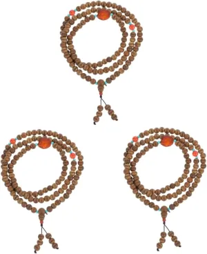 3 Pcs Bracelet Necklace Prayer Beads Wreath Ornaments Beads Necklaces Wood Beads Chain Jewelry Bracelt