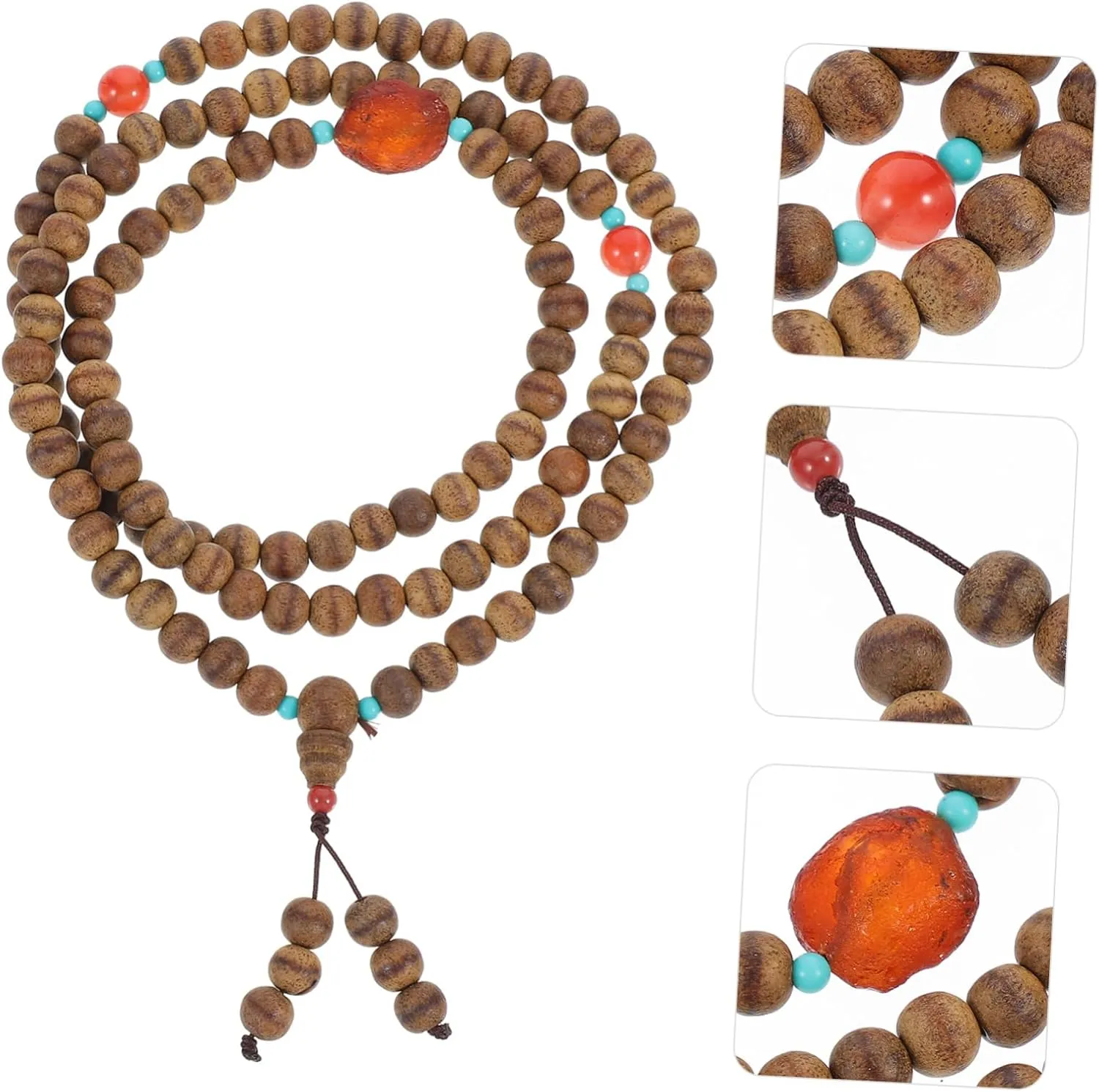 3 Pcs Bracelet Necklace Prayer Beads Wreath Ornaments Beads Necklaces Wood Beads Chain Jewelry Bracelt
