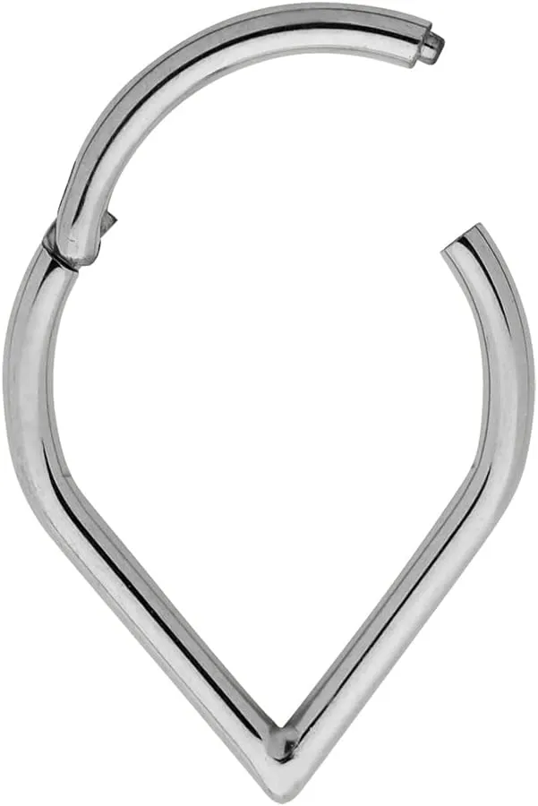 365 Sleepers Titanium Implant Grade 16G Tear Drop Septum Jewelry Hinged Segment Ring Body Piercing Hoop Lip Rings Helix Cartilage Rook Sleeper Earrings 8mm  10mm