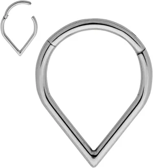 365 Sleepers Titanium Implant Grade 16G Tear Drop Septum Jewelry Hinged Segment Ring Body Piercing Hoop Lip Rings Helix Cartilage Rook Sleeper Earrings 8mm  10mm