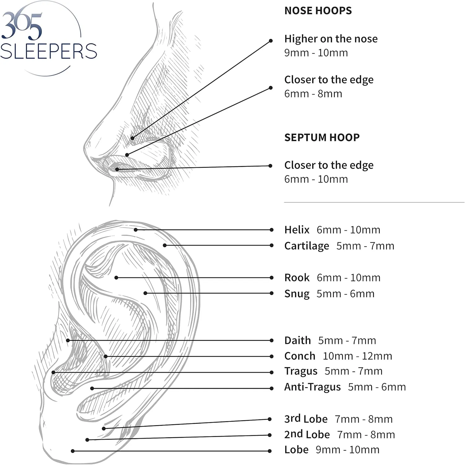 365 Sleepers Titanium Implant Grade 16G Tear Drop Septum Jewelry Hinged Segment Ring Body Piercing Hoop Lip Rings Helix Cartilage Rook Sleeper Earrings 8mm  10mm