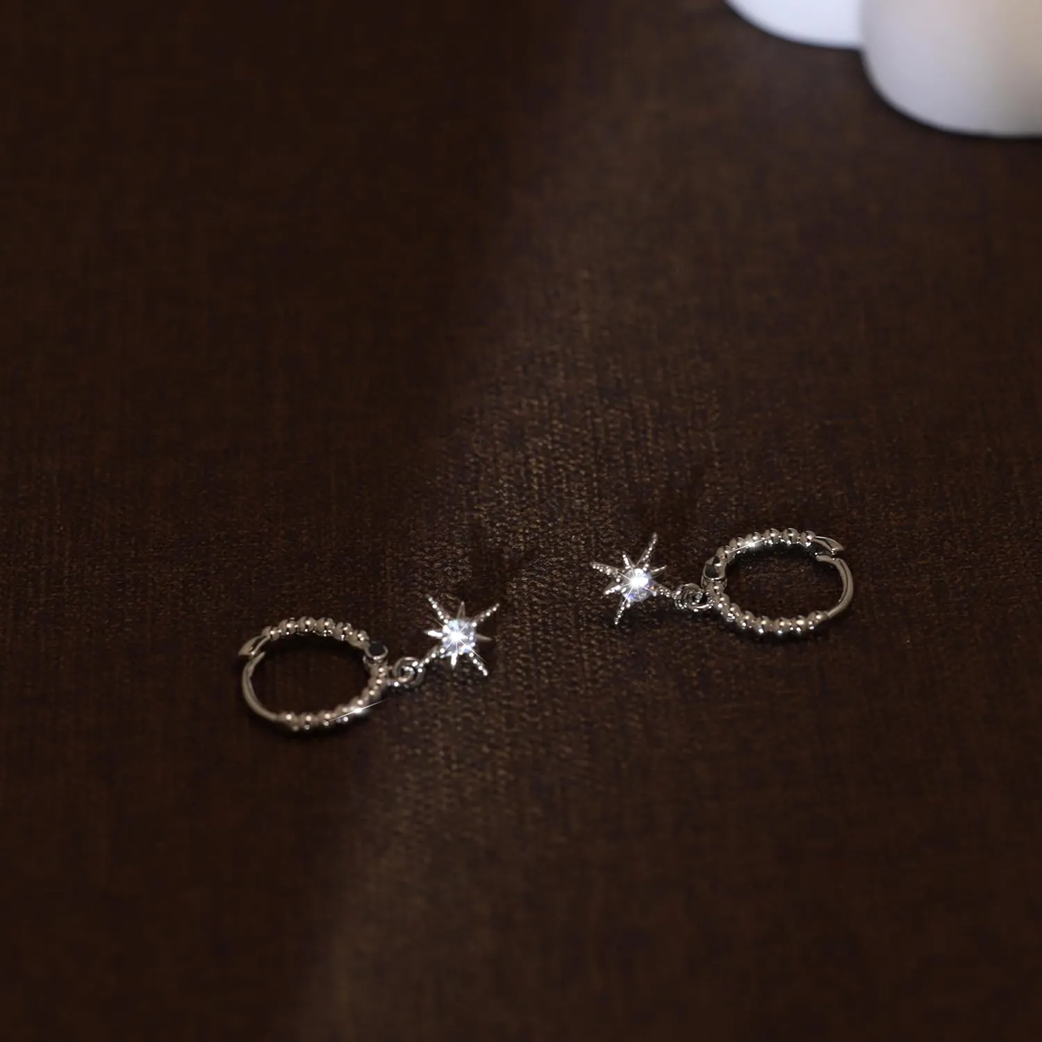 3Pairs Earrings Set for Women Silver Moon Star CZ Butterfly Green Dainty Stud Hoop Earrings for Three Holes Earrings Stack