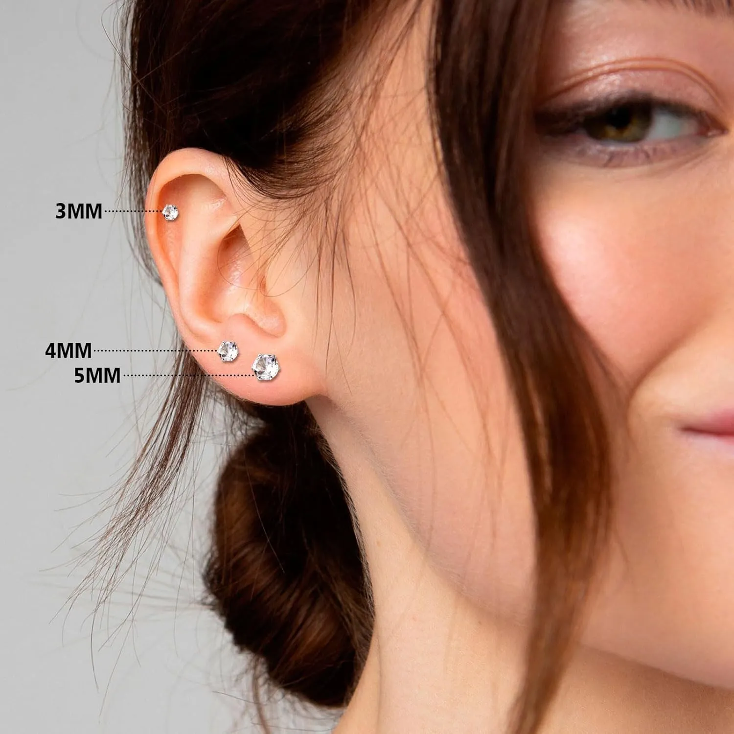 4mm Flat Screw Back Stud Earrings, Tiny Studs Earrings for Women Small Cartilage Earrings, Hypoallergenic Stainless Steel Helix Flatback Piercing Jewelry Gifts for Women Girls (4MM, Black)