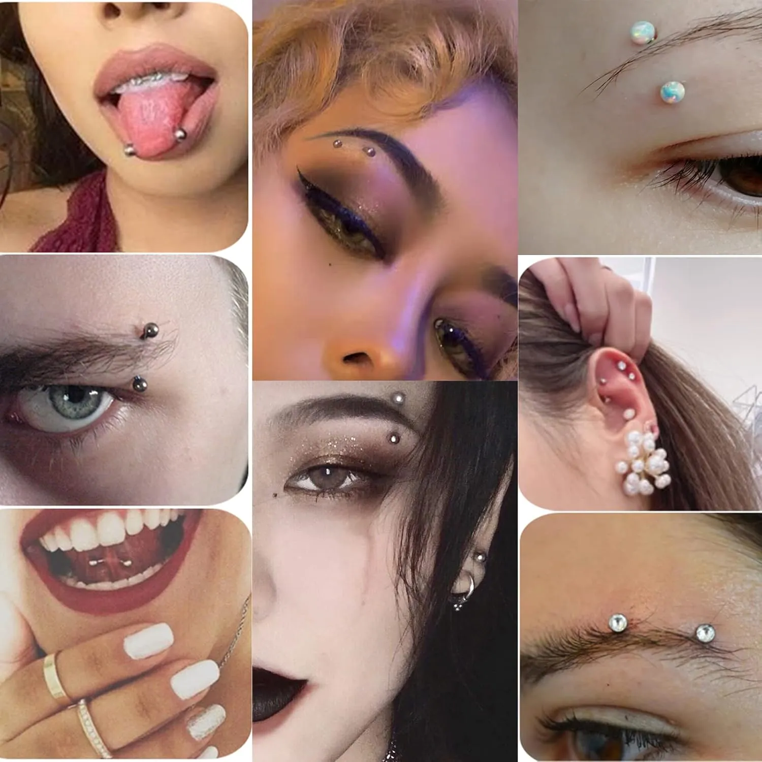 5pcs G23 Titanium Nose Horseshoe Septum Rings Curved Barbell Eyebrow Lip Labret Rings Tragus Helix Daith Earrings Monroe Piercing Jewelry