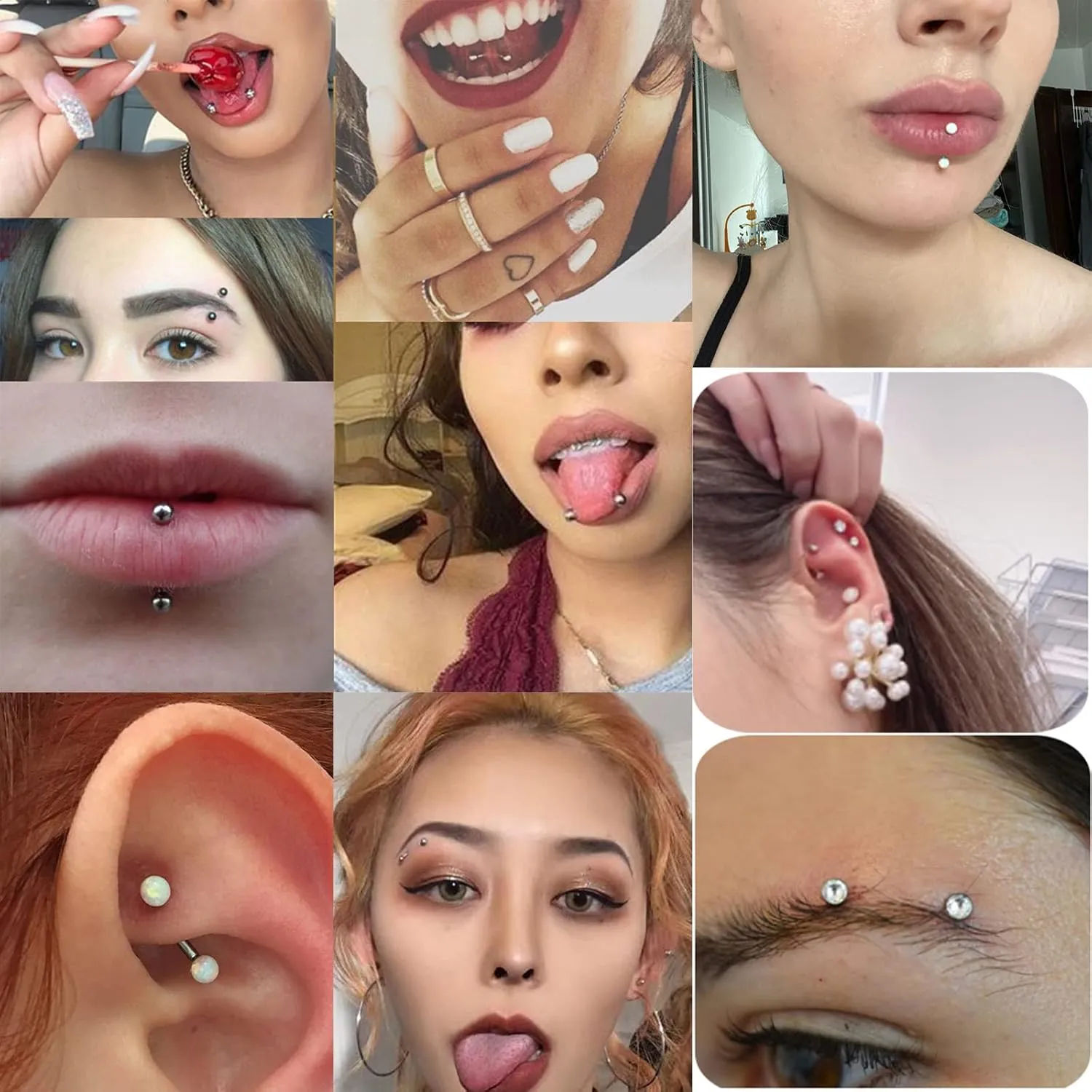 5pcs G23 Titanium Nose Horseshoe Septum Rings Curved Barbell Eyebrow Lip Labret Rings Tragus Helix Daith Earrings Monroe Piercing Jewelry