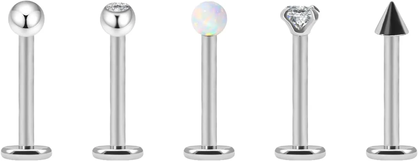 5pcs G23 Titanium Nose Horseshoe Septum Rings Curved Barbell Eyebrow Lip Labret Rings Tragus Helix Daith Earrings Monroe Piercing Jewelry