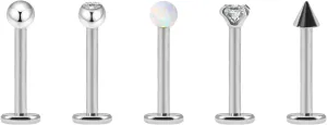 5pcs G23 Titanium Nose Horseshoe Septum Rings Curved Barbell Eyebrow Lip Labret Rings Tragus Helix Daith Earrings Monroe Piercing Jewelry